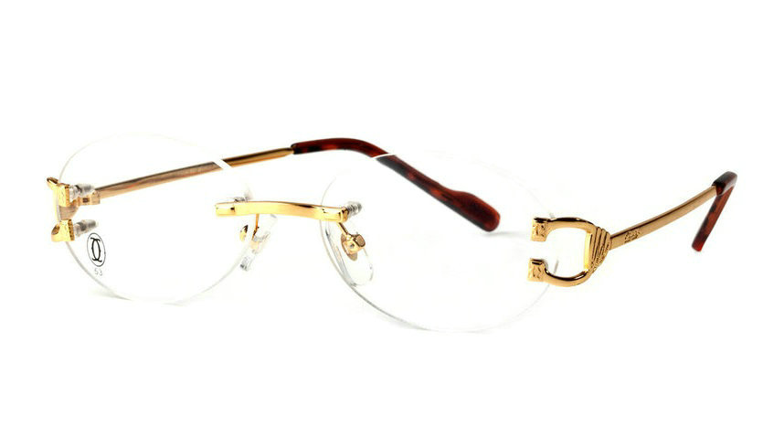 Wholesale Cheap Cartier Replica Rimless Glasses Frames for Sale-012