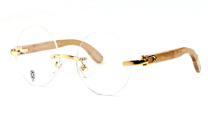 Wholesale Cheap Replica Cartier Round Bamboo Eyeglass Frames for Sale-049