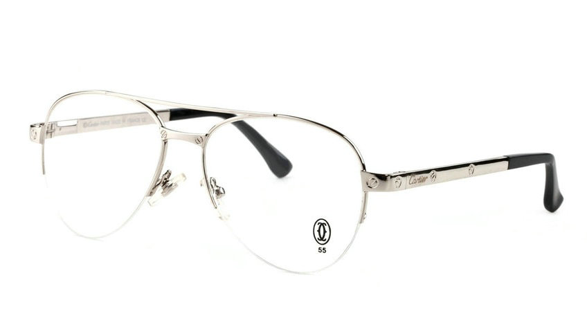 Wholesale Cartier Metal Half Rim Replica Glasses Frame for Sale-026